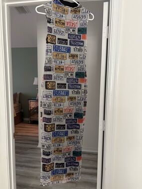 silence + noise Multicolor License Plate Print Maxi Dress